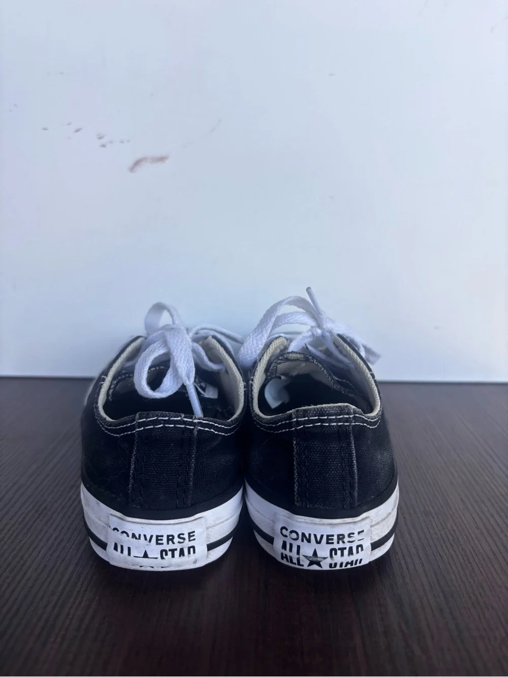Converse: Classic Black Canvas Kids Sneakers with White Laces